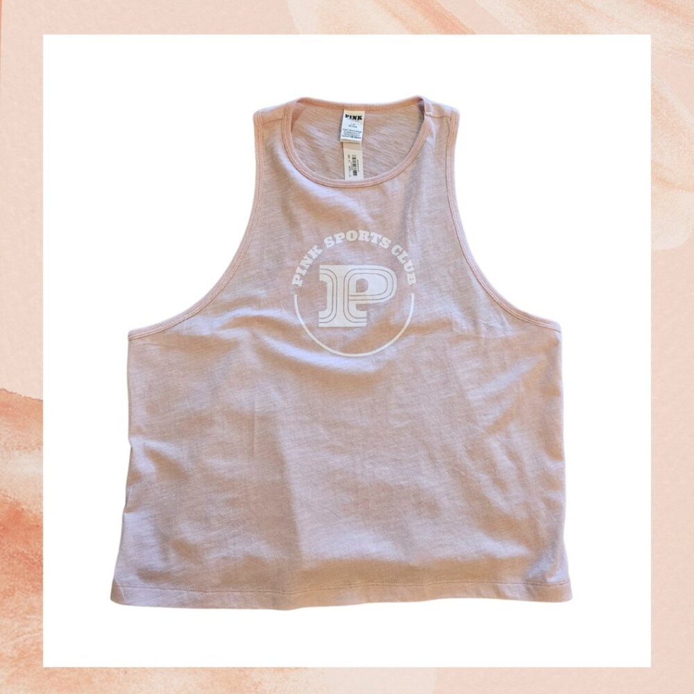 PINK Sports Club Graphic Cropped Muscle Tank